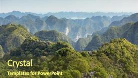  Presentation with marine security - Beautiful PPT theme featuring lan ha marine bay landscape backdrop and a tawny brown colored foreground