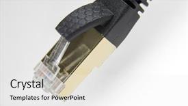  Presentation with network cable - Theme consisting of lan network connection ethernet cable background and a white colored foreground