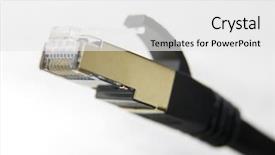  Presentation with network cable - Colorful theme enhanced with lan network connection ethernet cable backdrop and a white colored foreground