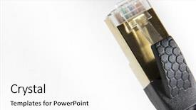  Presentation with network cable - Cool new PPT theme with lan network connection ethernet cable backdrop and a white colored foreground