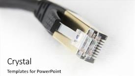  Presentation with ethernet - Slides enhanced with lan network connection ethernet cable background and a white colored foreground