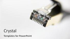  Presentation with network cable - Amazing theme having lan network connection ethernet cable backdrop and a white colored foreground