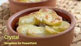  Presentation with meat - Presentation theme having lancashire hot pot with meat background and a tawny brown colored foreground