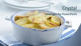  Presentation with meat - Amazing presentation theme having lancashire hot pot with meat backdrop and a sky blue colored foreground