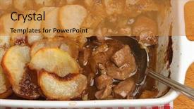  Presentation with kidney - PPT theme enhanced with lancashire hotpot with lamb kidney background and a gold colored foreground