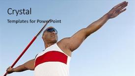  Presentation with athlete - Cool new slides with athlete about to throw javelin backdrop and a light blue colored foreground