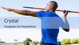  Presentation with stadium - PPT theme consisting of athlete about to throw background and a  colored foreground