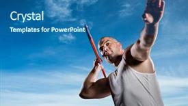  Presentation with blue sky at cook islands - Cool new PPT theme with athlete preparing to throw javelin backdrop and a ocean colored foreground