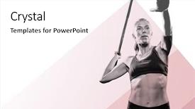  Presentation with music and athlete - PPT layouts with athlete preparing to throw javelin background and a white colored foreground