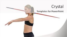  Presentation with athlete injuries - Theme consisting of athlete preparing to throw javelin background and a white colored foreground