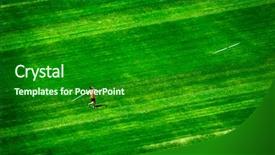  Presentation with track field throwing - PPT layouts having athlete throwing javelin spear track background and a forest green colored foreground