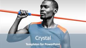  Presentation with grey - Colorful theme enhanced with athletic man preparing to throw backdrop and a  colored foreground