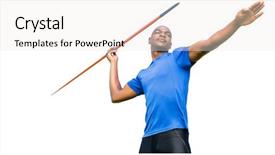  Presentation with throw stone ripple effect - PPT theme having concentrated sportsman practising javelin throw background and a  colored foreground