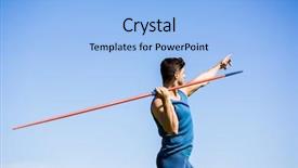  Presentation with stadium - PPT layouts consisting of determined athlete about to throw background and a light blue colored foreground