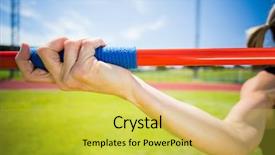  Presentation with athlete injuries - Beautiful presentation featuring female athlete about to throw backdrop and a yellow colored foreground