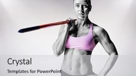  Presentation with athlete injuries - Audience pleasing theme consisting of female athlete holding a javelin backdrop and a  colored foreground