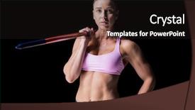  Presentation with female abstract black - Presentation theme with female athlete holding a javelin background and a  colored foreground
