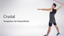  Presentation with athlete injuries - Beautiful PPT theme featuring male athlete preparing to throw backdrop and a white colored foreground