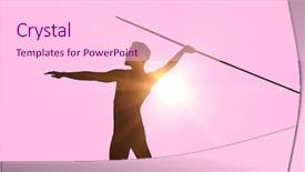  Presentation with athlete - Cool new theme with male athlete preparing to throw backdrop and a lemonade colored foreground