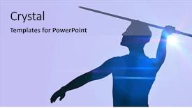  Presentation with athlete - Amazing PPT layouts having  backdrop and a  colored foreground