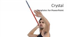  Presentation with athlete - Theme featuring athlete preparing to throw javelin background and a  colored foreground