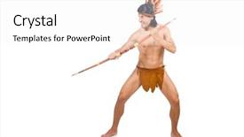  Presentation with american history - PPT theme with native american in funny concept background and a white colored foreground