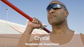  Presentation with athlete - Beautiful slides featuring athlete about to throw javelin backdrop and a  colored foreground
