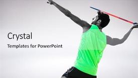  Presentation with soil profile - Audience pleasing PPT theme consisting of sportsman practising javelin throw backdrop and a white colored foreground