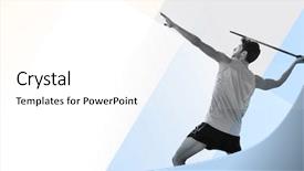  Presentation with construction company profile - Audience pleasing slides consisting of sportsman practising javelin throw backdrop and a white colored foreground
