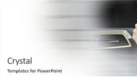  Presentation with steering wheel engineering - Cool new slide deck with cars skelet - hand on steering wheel backdrop and a white colored foreground