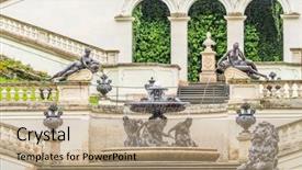  Presentation with germany food rustic - Beautiful PPT layouts featuring fountain living water - linderhof munich germany backdrop and a coral colored foreground