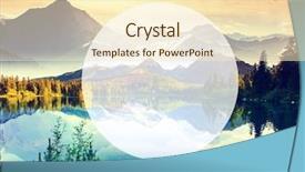  Presentation with mountain lake - Slide deck consisting of world dramatic scene creative design background and a lemonade colored foreground