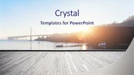  Presentation with brick - Audience pleasing slide deck consisting of land bank - empty brick floor and gold backdrop and a sky blue colored foreground