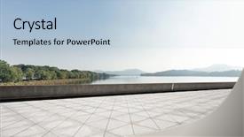  Presentation with blue marble - PPT layouts enhanced with land bank - empty marble floor and beautiful background and a light blue colored foreground