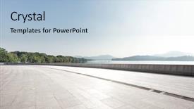  Presentation with blue marble - Slide deck enhanced with land bank - empty marble floor and beautiful background and a light blue colored foreground