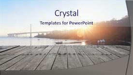  Presentation with golden - Theme having land bank - empty wooden floor near golden background and a sky blue colored foreground