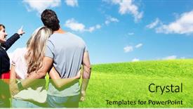  Presentation with real estate growth - Colorful PPT theme enhanced with land bank - real estate agent woman backdrop and a yellow colored foreground