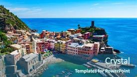  Presentation with ancient forbidden city - PPT layouts having land bank - vernazza cinque terre italy ligurian background and a ocean colored foreground