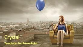  Presentation with land degradation - Slides enhanced with land degradation - woman sitting on an armchair background and a tawny brown colored foreground