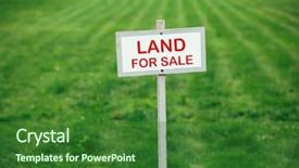  Presentation with land - Theme with land for sale sign background and a forest green colored foreground