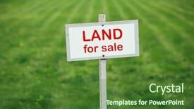  Presentation with land - Cool new PPT theme with land for sale sign backdrop and a forest green colored foreground