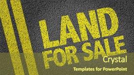  Presentation with land - Cool new PPT theme with land for sale backdrop and a tawny brown colored foreground