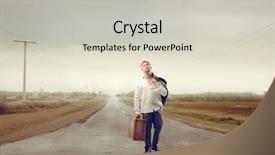  Presentation with road safety young drivers - Cool new PPT layouts with land opportunity - desperate young businessman carrying backdrop and a light gray colored foreground