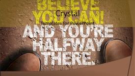  Presentation with believe - Presentation theme having land opportunity - top view of boot background and a gold colored foreground