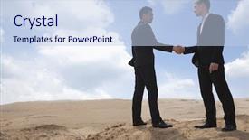  Presentation with shaking hands - Presentation design enhanced with range hdr beans phaseolus vulgaris background and a mint green colored foreground