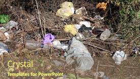  Presentation with environmental pollution - PPT layouts consisting of land-pollution-with-plastic-bags background and a  colored foreground