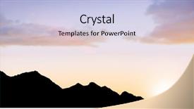  Presentation with awards curtain audience silhouette - PPT theme consisting of land promoter business - digital composite of silhouette hills background and a sky blue colored foreground