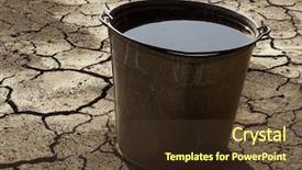  Presentation with water soil - Amazing slide deck having reclamation - bucket full of water backdrop and a tawny brown colored foreground