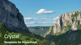 Presentation with sunrise on mountain - Presentation theme having land scape - clouds on jerma canyon background and a  colored foreground