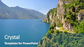 Presentation with lake - Amazing theme having land scape - lago di garda largest italian backdrop and a teal colored foreground